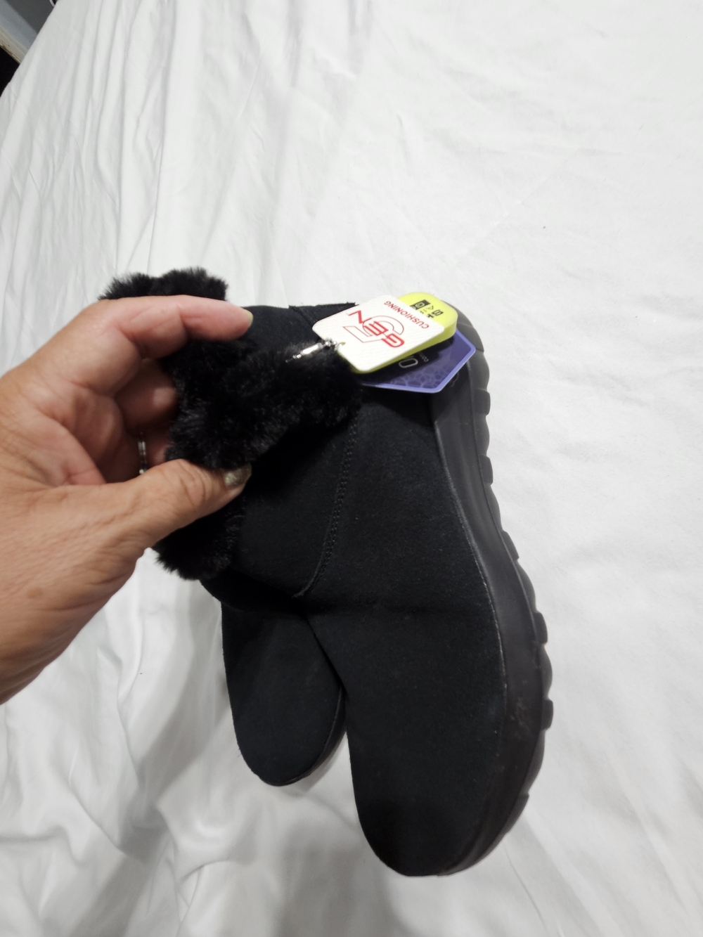 Skechers Black Faux-Fur Winter Ankle Boot - Picture 8 of 8